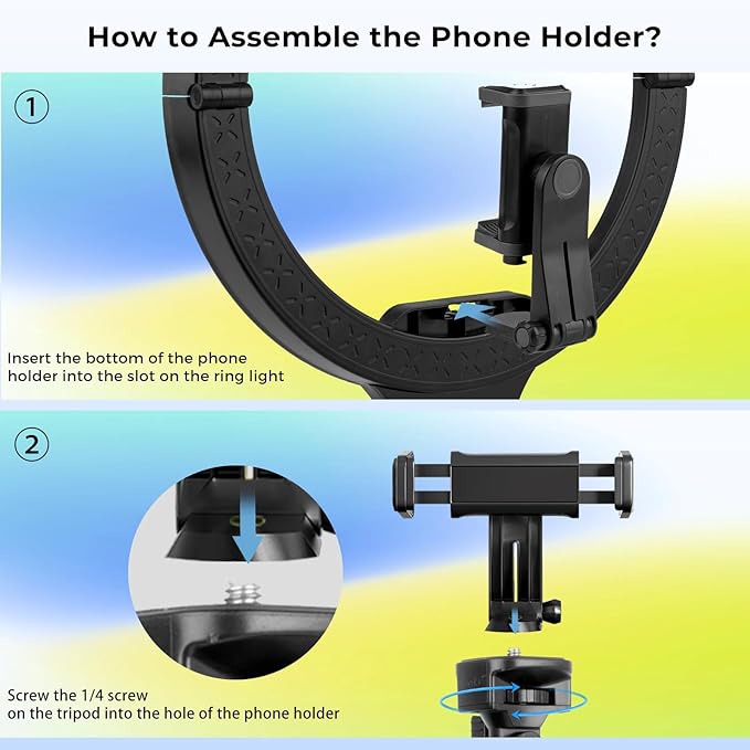 Aureday 14'' Selfie Ring Light with 62'' Tripod Stand and Phone Holder, Dimmable LED Phone Ringlight for Makeup/Video Recording/Photography, Circle Lighting for All Cell Phones&Lightweight Cameras