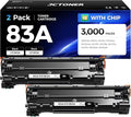 83A Black Toner Cartridge 2-Pack High Yield Replacement for HP 83A CF283A Compatible with LaserJet Pro MFP M125a M125nw M125rnw M127fn M127fp M127fw M127fs M201dw M201n M225dn M225dw Printer Ink Copy