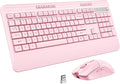 Wireless Keyboard and Mouse Set with Quiet Keys, 2.4G Full Size Ergonomic Keyboard with Wrist Rest, Protective Covers, Soft Touch Silent Design for Windows, Computer, PC and Laptop