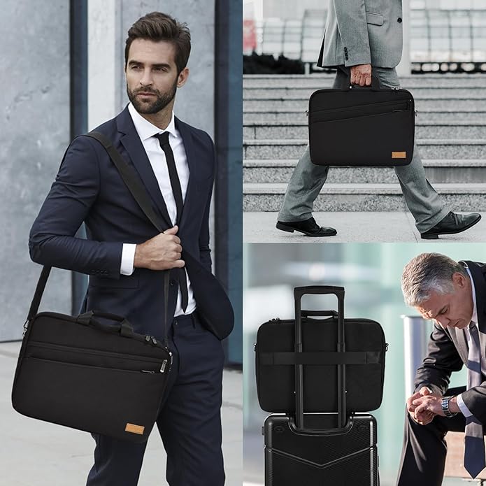 15 15.6 16 17 17.3 inch Laptop Computer PC Shoulder Bag Carrying Case, Water-Repellent Briefcase