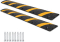 Heavy Duty Speed Bumps for Driveway, 2 Pack 6Ft Rubber Speed Bumps, 2 Channel Modular Traffic Speed Bump Hump Cable Protector Ramps for Asphalt Concrete Gravel Driveway Road with 6 Bolt Spikes