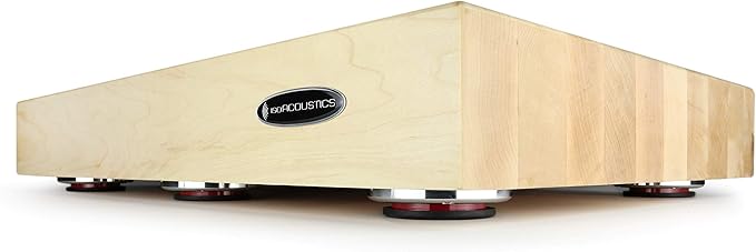 IsoAcoustics Delos Turntable Isolation Butcher Block Series: 2216M2 (22"W x 16"D x 3"H) Maple