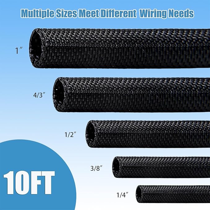 1 inch Cord Protectors from Pets No Chew, 10ft Wire Protector Cord Covers for Pets, Flexible Cable Sleeve Cord Management for TV Computer Wires