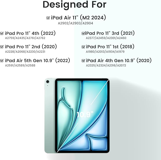 Magnetic Keyboard Case for iPad Air 5th 4th Generation 10.9 inch Pro 11 1st/2nd/3rd/4th, 7 Color Backlight BT Keyboard Folio with Pencil Holder 2022 2021 2020 2018(Teal)