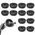 12 Pcs Cable Grommet, Snap Bushing 1-3/8" (35 mm) Mounting Diameter, Flexible Petal-Shaped Buckle Round Nylon Desk Grommet for Wires Through Countertop Cord Organizer and Protection, Black
