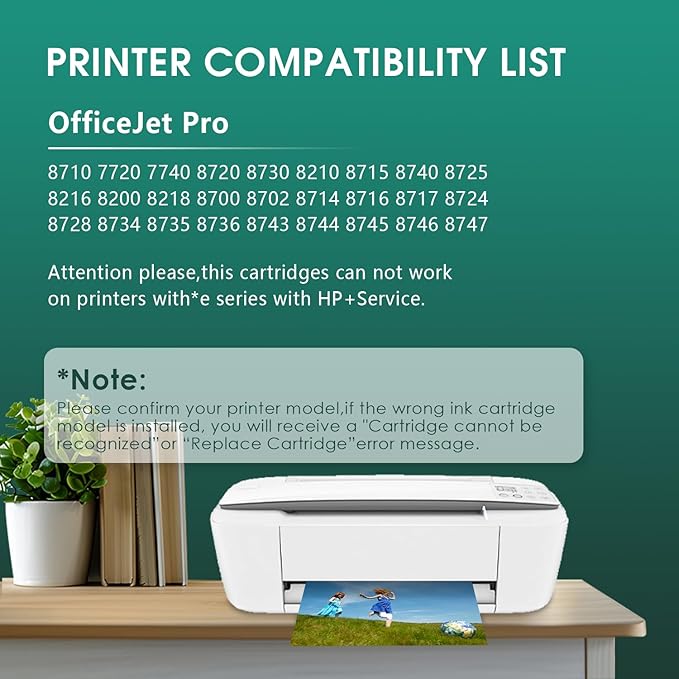 952XL 952 XL Ink Cartridges Combo Pack for HP 952 XL Compatible for HP952 with OfficeJet pro 8710 8720 7740 8725 8210 8715 8702 8740 7720 8730 8216 8700 Printers(Black Cyan Magenta Yellow 4 Pack)