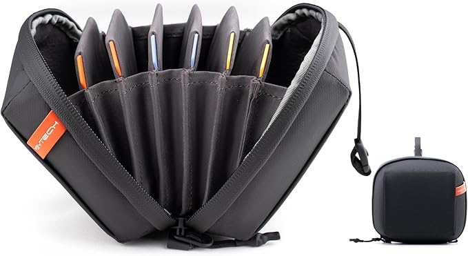 PGYTECH Hard Lens Filter Pouch Up to 100mm, 7 Pockets Camera Filter Bag Carrying Case for Photography Filter, Storage Wallet for Circular Filter, Waterproof & Dustproof Filter Pouch, Round Filter M