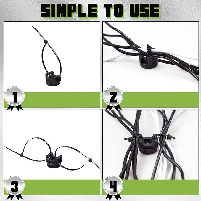 12Pcs Magnetic Zip Tie Mounts - Magnetic Cable Wire Management Bases Heavy Duty Multipurpose Wires Cables Holder Magnetism Wire Clamps with 50pcs Cable Ties (Total 62 Pieces,22 mm)