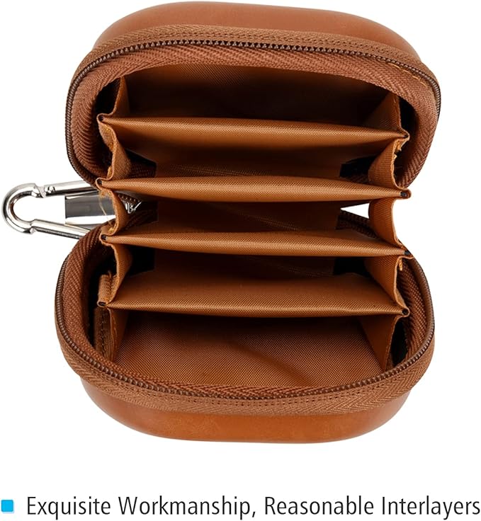 Andoer Camera Filters Case Bags for Filters Up to 82mm, 5 Pockets PU Leather DustProof Filter Hard Storage Case for UV CPL ND Graduated Neutral Density Filters