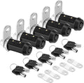 PTEROMY 5 Pack Cabinet Lock with Keys, 1-1/2'' Heavy Duty Tubular Cam Lock for RV Compartment Storage Locks, Full Set of RV Cam Locks (Black, 1-1/2'', 5 Pack)