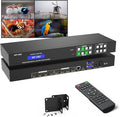 MT-VIKI 4K HDMI Matrix Switch 4x4 with 3.5mm Stereo Audio Extractor +Web GUI, Rack Mount Switcher & Splitter, 4K@30Hz, EDID, RS232, LAN Port, APP (4 in 4 Out)