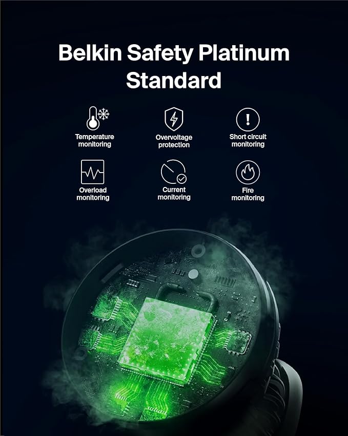Belkin MagSafe-Compatible 3-in-1 Wireless Charger Stand 15W - Qi2-Certified Wireless Charging Station, Fast Charging of iPhone 16, AirPods, & Apple Watch - 36W Included - White