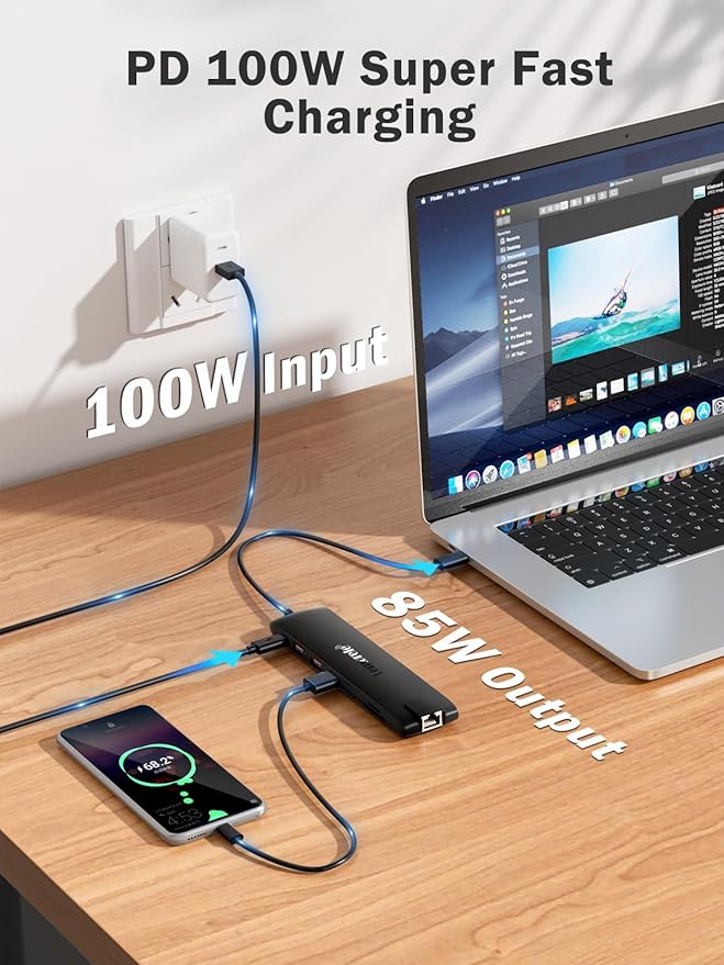 Docking Station USB C/A 10Gbps 3*Display 13 in 1, 2025 Upgrade Lemorele USB C Hub 2 x 4K HDMI, Gigabit Ethernet, 4 USB 3.0/2.0, VGA, Type-C 3.1, PD 100W, Audio, SD/TF for Windows, MacBook