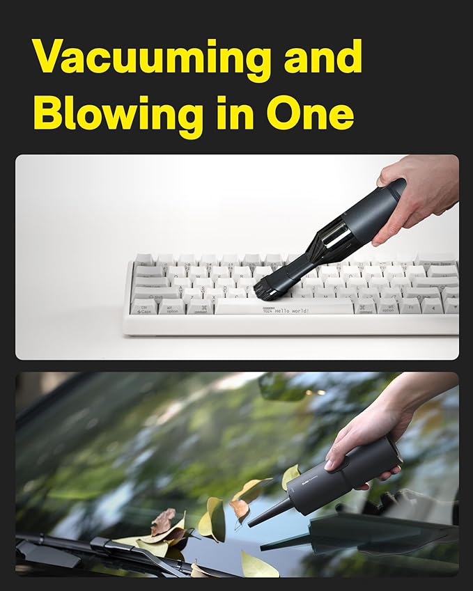 HOTO Handheld Vacuum Cleaner Cordless, Desk Vacuum Cleaner Compressed Electric Air Duster 15000Pa Suction, 4-in-1 Portable Vortex Vacuum Dust Buster Air Blower for Computer, Keyboard
