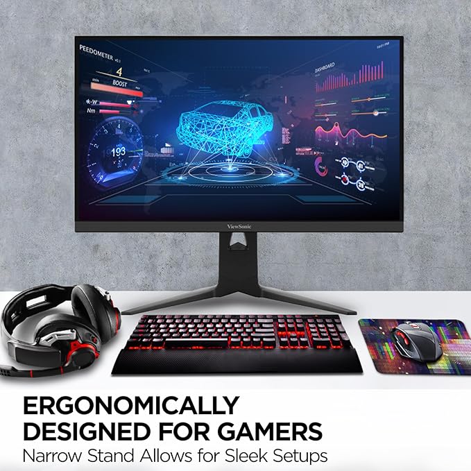 ViewSonic XG2536 25 Inch 1080p IPS Gaming Monitor with 280Hz, 0.5ms, FreeSync Premium, NVIDIA G-Sync Compatible, RGB Lighting, Advanced Ergonomics, HDMI, DP and 65W USB-C Inputs