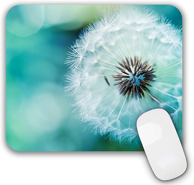Mouse Pad, Gaming Mouse Pad, Non-Slip Rubber Base Mouse Mat with Designs for Laptop, Computer & Office, 9.5 x 7.9 x 0.12 inches (Dandelion)