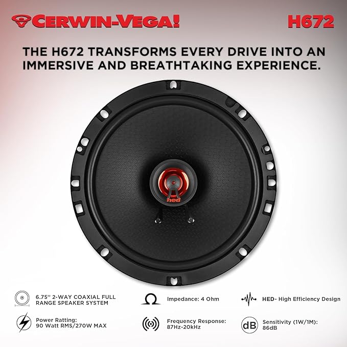 CERWIN-VEGA! HED 2025 Edition -6.75" Coaxial Speaker-H672