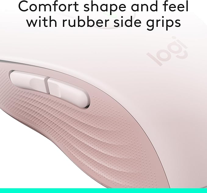 Logitech Wireless Mouse Signature M650- Small Hands, 2-Year Battery, Silent Clicks, Customizable Buttons, Bluetooth, PC/Mac/Chromebook - Rose, Right-Handed, Small-Medium