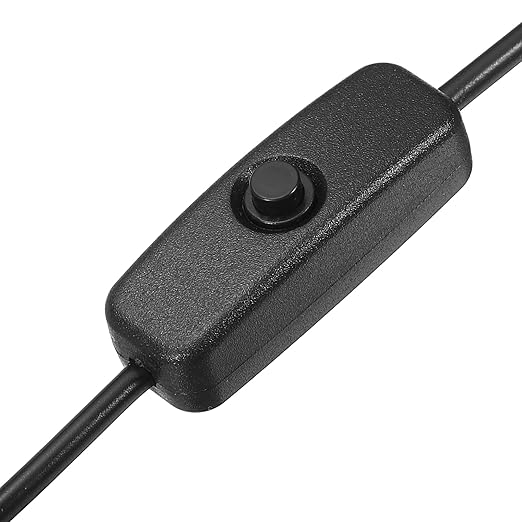 MECCANIXITY USB Cable with 501 ON/Off Switch, USB Male to USB Type C Male Power Cable 100cm for LED Desk Lamp LED Strip Black White 2 Set