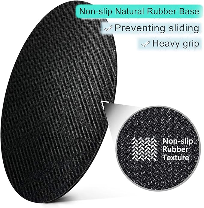 ITNRSIIET Round Mouse Pad with Stitched Edge Premium-Textured Waterproof Non-Slip Rubber Base Desktop Protection Mat Diameter 8.7 inches, White Textured Marble