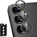 for Samsung Galaxy S24 Plus Camera Lens Protector, Individual Metal Ring Tempered Glass Lens Cover, [Strong Adsorption] Scratch Resistant Ultra-Thin HD Clear Lens Cover, 1 Set-Black