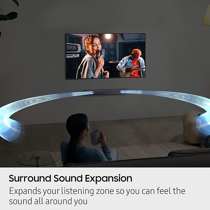 Samsung B-Series Soundbar HW B400F 2.0 ch Soundbar with Built in Subwoofer (2025 Model) One Remote Control, Surround Sound Expansion, Voice Enhance Mode