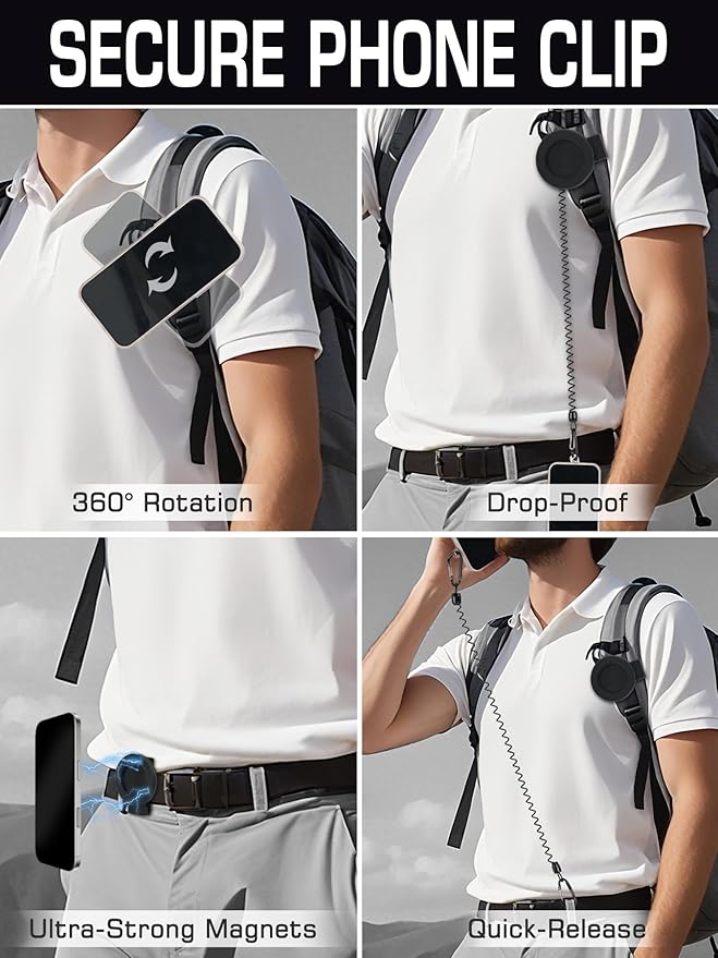 Magnetic Belt Clip Universal Wrist/Backpack Phone Holder Mount for Running Hiking Traveling Tactical Gear Plate Carrier Accessories