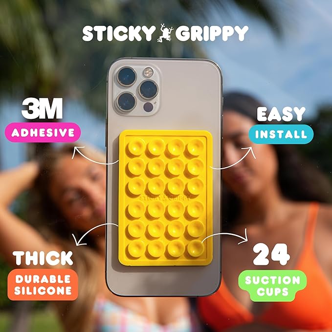 Suction Phone Case Mount, Sillicon Adhesive Phone Accessory for iPhone and Android, Hands-Free Fidget Toy Mirror Shower Phone Holder, Tiktok Videos and Selfies (Translucent)