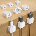 9 White Magnetic Cable Clips,Under Desk Cable Management,Cord Holder for Nightstand Home Office Car Phone Wall,2025 Adhesive Cord Organizer[0.45" in Ht Save Space/Versatile for Wire Up to 0.27" OD]
