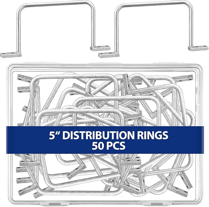 50 Pcs Distribution Rings Aluminum D Ring for Sorting Out Electric Cables, Cable Management, for Commercial and Residential Use, Silver(5 Inch)
