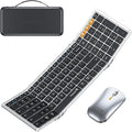 ProtoArc Foldable Keyboard and Mouse, XKM01 True Full-Size Folding Wireless Keyboard Mouse for Business Travel, a Portable Office Suite On-The-Go, Compatible with Laptop iPad Tablet - Black Silver