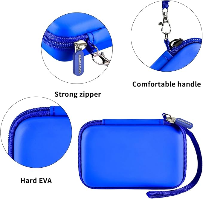 Travel Case for UCOMX for Nano/for Iseyyox/for LISEN/for RTOPS 3 in 1 Wireless Charger, Foldable Magnetic Charging Station Storage Holder Bag for Fast Charge Pad Cable and Adapter, Blue-Box Only