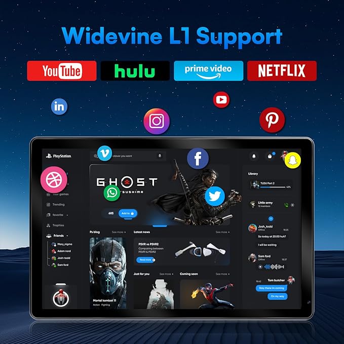 2025 Latest Upgraded Android 15 Tablet 10 Inch, 24GB+128GB+1TB Expand, WiFi 6 BT 5.4, Type-C Fast Charging, Dual Camera, Widevine L1 HD IPS Screen with Keyboard
