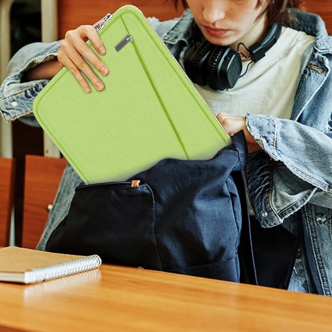 Laptop Case 15.6 inch, Slim Computer Carrying Bag Protective Cover Briefcase with Front Pocket, Durable Laptop Cover for 15-16 Inch HP, Dell, Lenovo, Asus, Notebook, Light Green