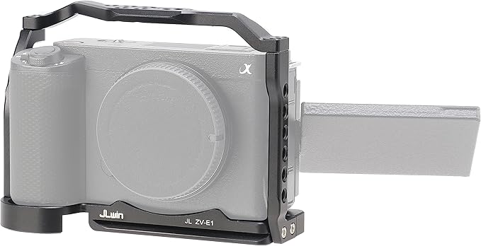 ZV-E1 Cage, Hersmay Video Stabilizer Camera Cage for Sony ZV-E1 Camera Accessories with Top Handle DSLR Rig with Cold Shoe,Handle Locating Holes,Multiple 1/4" 3/8" Screw Holes