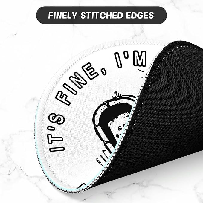 ITNRSIIET Round Mouse Pad with Stitched Edge Premium-Textured Waterproof Non-Slip Rubber Base Desktop Protection Mat Diameter 8.7 inches, Humorous Tombstone