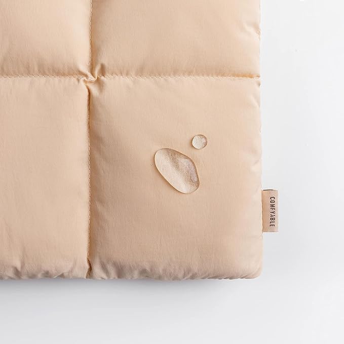 Comfyable Puffy Laptop Sleeve 13 Inch 14 Inch, Quilted Puffer Laptop Carrying Case, Pillow Case Compatible with MacBook Air M4 2025 M3 M2 M1, MacBook Pro M4 Pro/Max, Sand