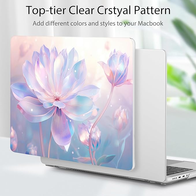 Tuiklol for MacBook Pro 14 Inch Case 2024-2021 Release M4 A3112 A3401 A3185/M3 A2918 A2992/M2 A2779/M1 A2442 Pro/Max,Hard Shell Case with Keyboard Cover & Screen Protector for Touch ID,Winter Flower