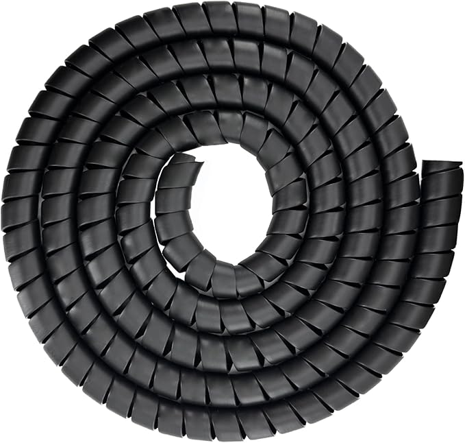 Spiral Wrap Hose Cable Protector - 1.58" OD x 12' Pre-Cut Lengths-Safe Hose Protector to Avoid Wear and Extend Life for Hydraulic Pneumatic Hoses