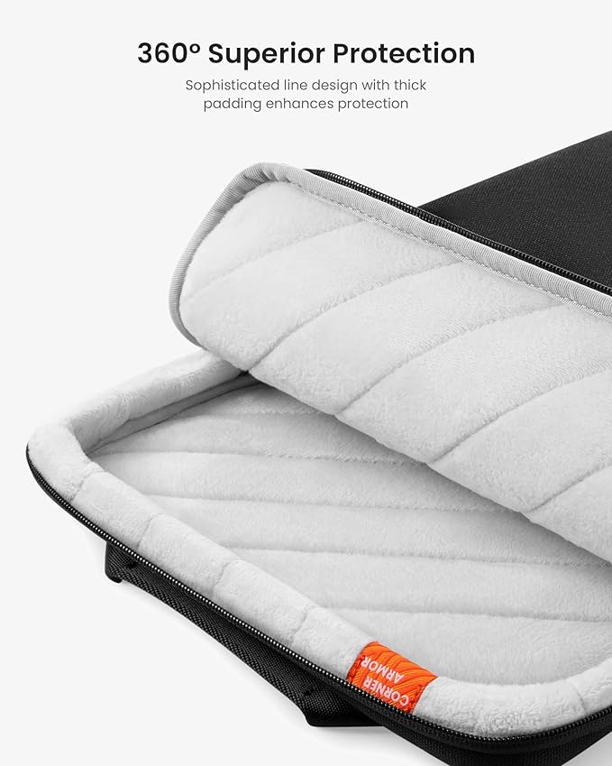 tomtoc 360 Protective Laptop Sleeve Designed for 16-inch New MacBook Pro M4/M3/M2/M1 Pro/Max 2024-2019, Water-Resistant Well-Organized Accessory Sleeve Case with Handle