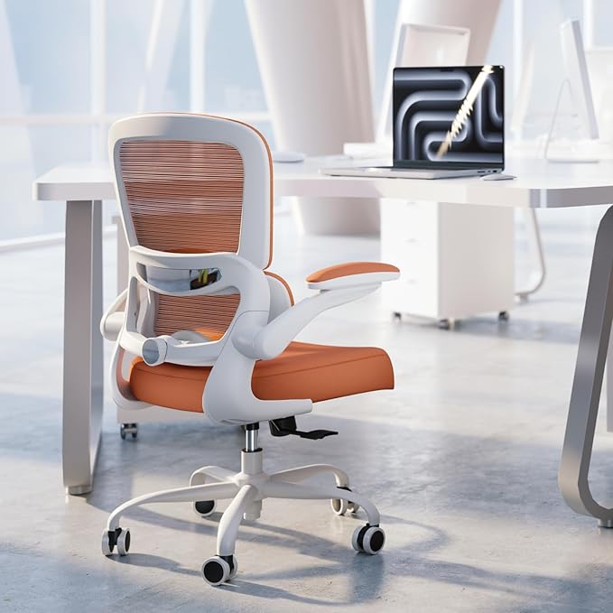 TRALT Office Chair - Ergonomic Desk Chair with Adjustable Lumbar Support, Mesh Computer Chair, Executive Chairs for Home Office Comfortable Lumbar Support (Orange)