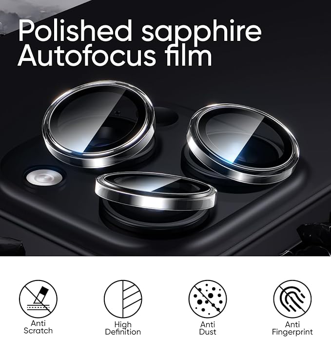 MAGIC JOHN for iPhone 16 Pro Max/16 Pro Camera Lens Protector [Alignment Kit&1:1 Invisible Perfect Fit] 9H Aerospace Tempered Glass Anti-Scratch Durable, Individual Cover Ring, Case Friendly, Set of 2, Clear