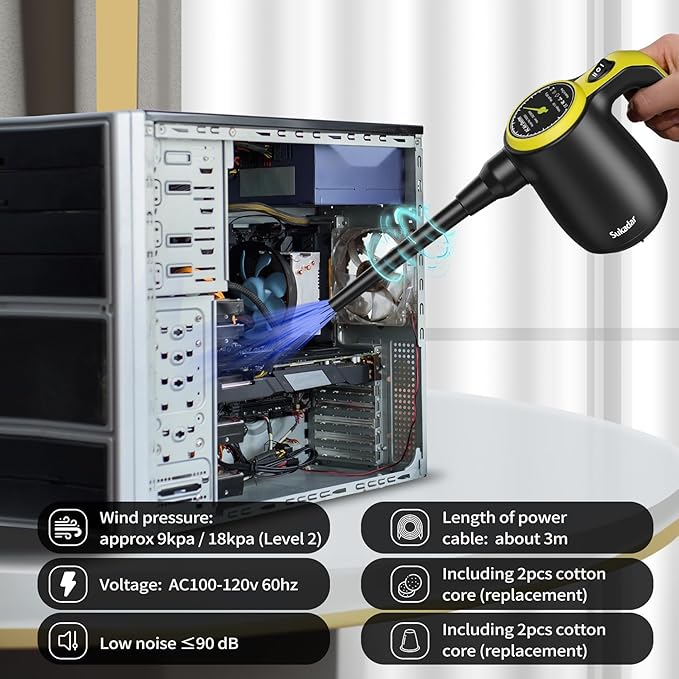 Compressed Air Duster for Electronics, Canned Air Electric for PC, Laptop, Console, Electronics and Home Cleaning, Replaces Compressed Air Cans.