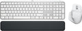 Logitech MX Master 3S Keys S Combo - Performance Wireless Keyboard and Mouse with Palm Rest, Customizable Illumination, Fast Scrolling, Bluetooth, USB C, for Windows, Linux, Chrome, Mac - Pale Grey