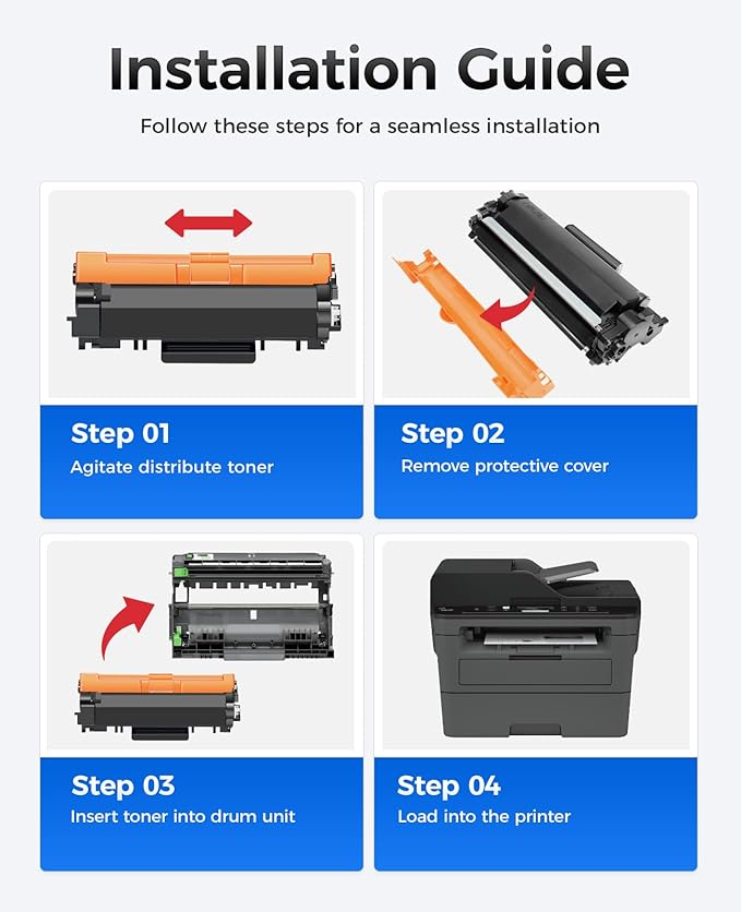 TN730 Black Toner Cartridge 2-Pack Compatible Replacement for Brother TN-730 TN760 TN-760 MFC-L2710DW MFC-L2750DW DCP-L2550DW HL-L2350DW HL-L2395DW HL-L2370DW HL-L2390DW MFC-L2690DW HL-L2325DW Printer