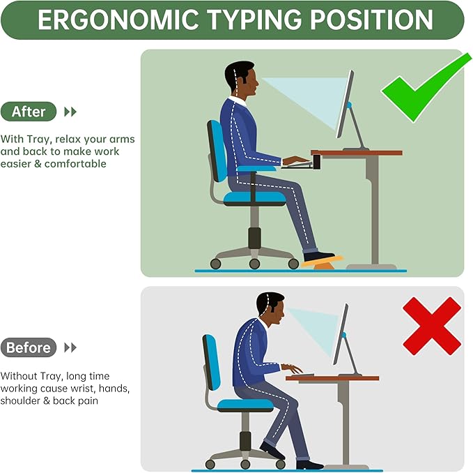 Extra Large Keyboard Tray Under Desk - Slide Out with Sturdy C-Clip Mount System, 31.5" (35.8" Including Clamps) x 11.8" Put-Out Keyboard Tray Computer Drawer for Ergonomic Typing, White