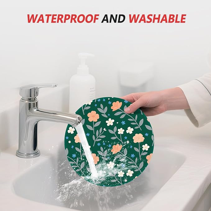 ITNRSIIET Mouse Pad Non-Slip Rubber Base Smooth Surface Stitched Edges Waterproof Durable Compatible with All Mice for Office & Gaming, Desk Accessory, Diameter 8.7 inch, VintageBloom