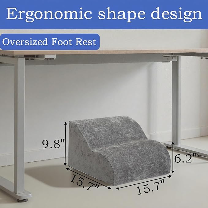 Foot Rest for Under Desk at Work.Multifunctional 3-Tier Foot Stool,with Washable Footrest.for Under Desk,Office Chair Gaming Chair & Sofa,Leg Elevation Pillow,Supports Posture -Dark Grey