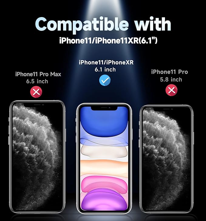 MAGIC JOHN 2 Pack for iPhone 11/iPhone XR 6.1 inch Privacy Glass Screen Protector, Auto Dust-Elimination Installation, Bubble Free, HD Clear, Easy Installation