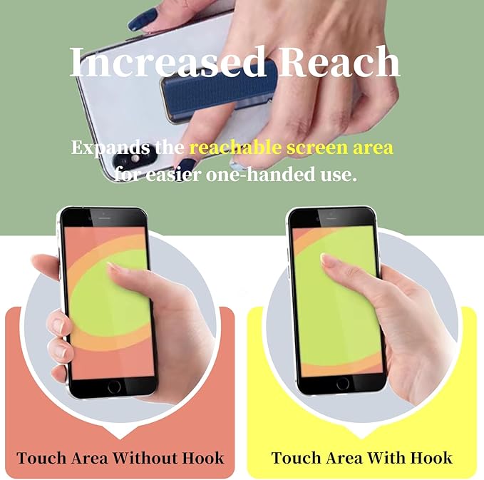 Phone Grip Strap Holder, 4 Pack Adhesive Flat Cellphone Stand Handle Kickstand Case with Elastic Finger Loop for Most Smartphones and Mini Tablets - Gold, Black, Rose Gold, Silver
